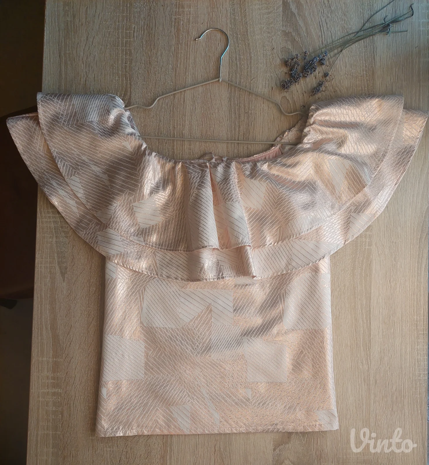MAISON GUILLEMETTE luksuzan svetlucavi top / bluza - S