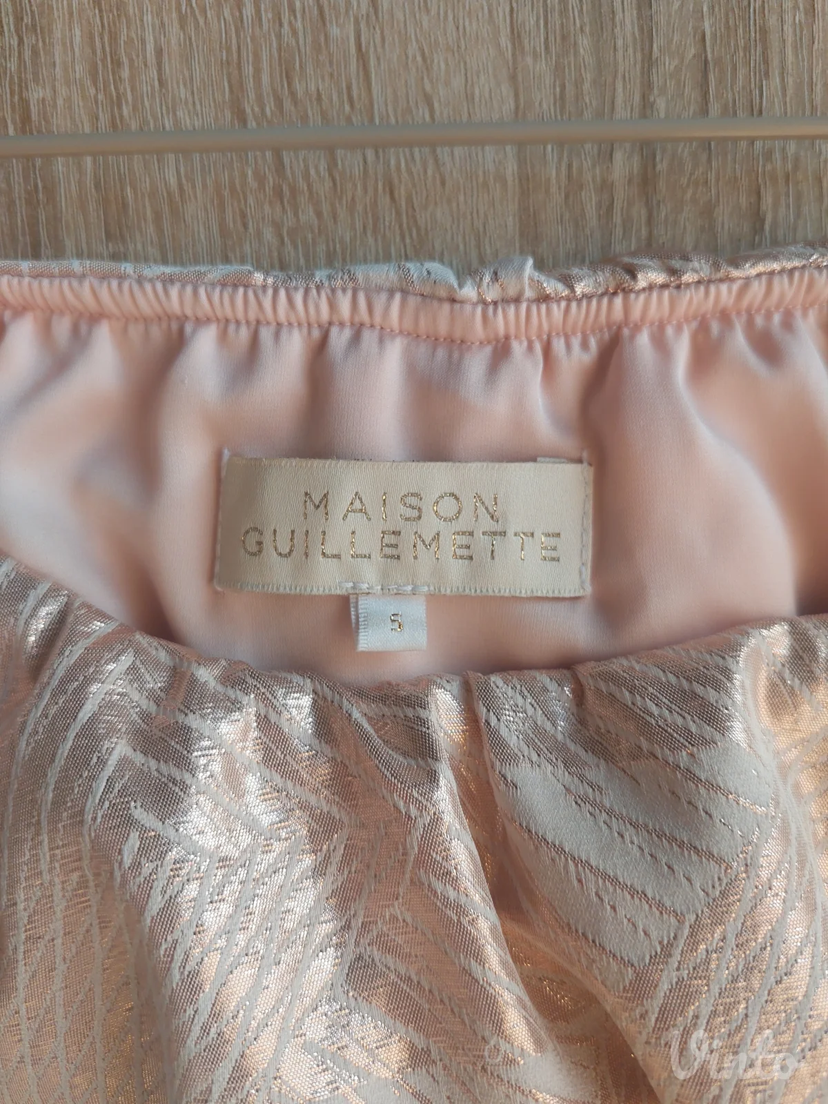 MAISON GUILLEMETTE luksuzan svetlucavi top / bluza - S