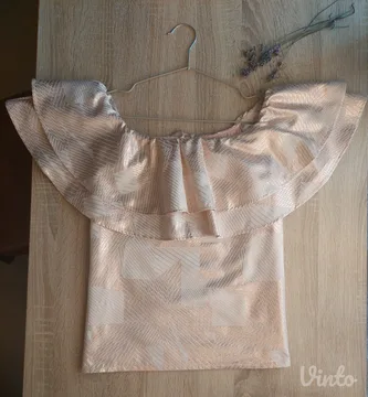 MAISON GUILLEMETTE luksuzan svetlucavi top / bluza - S