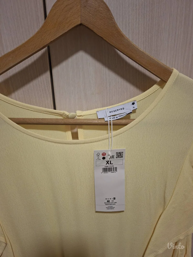 Žuta Reserved nova viskozna haljina sa volanima – lagana, letnja (XL)