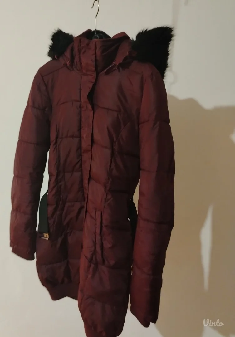 ✨ LEGEND Bordo Zimska Jakna sa Krznom i Kaišem | Vel. M ✨