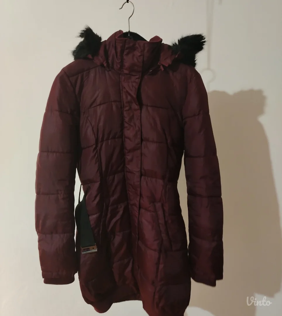 ✨ LEGEND Bordo Zimska Jakna sa Krznom i Kaišem | Vel. M ✨