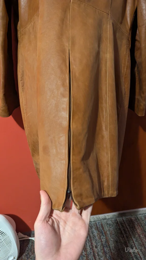 Vintage Kožni Kaput - PRELEP (dimenzije u opisu)