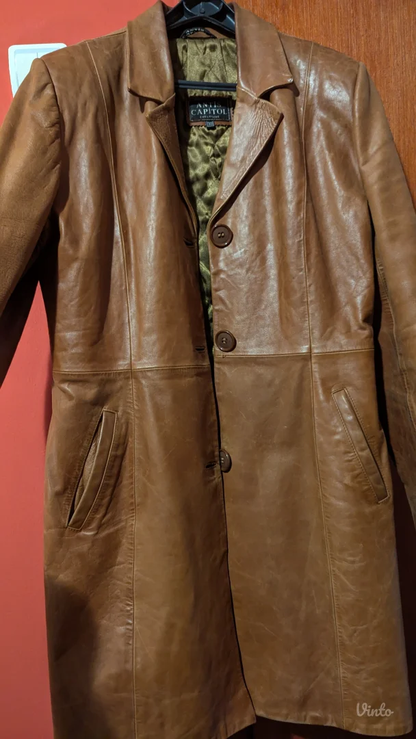 Vintage Kožni Kaput - PRELEP (dimenzije u opisu)