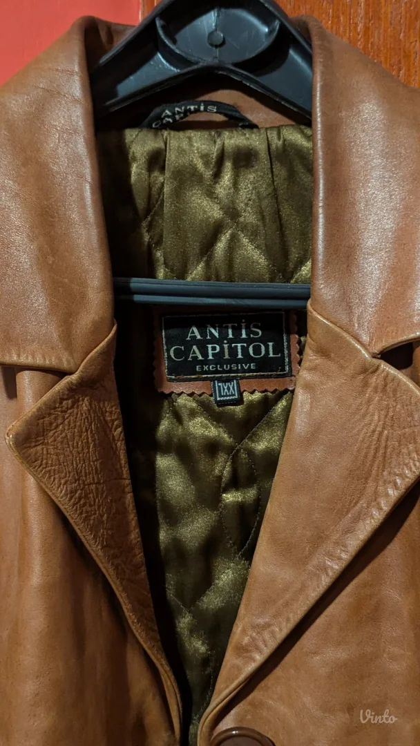 Vintage Kožni Kaput - PRELEP (dimenzije u opisu)