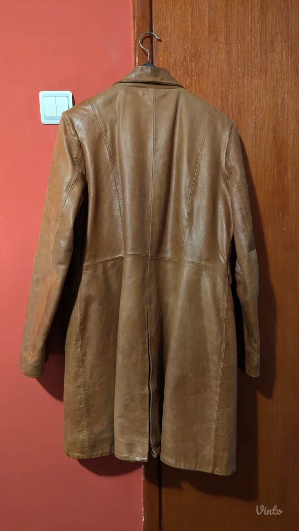 Vintage Kožni Kaput - PRELEP (dimenzije u opisu)