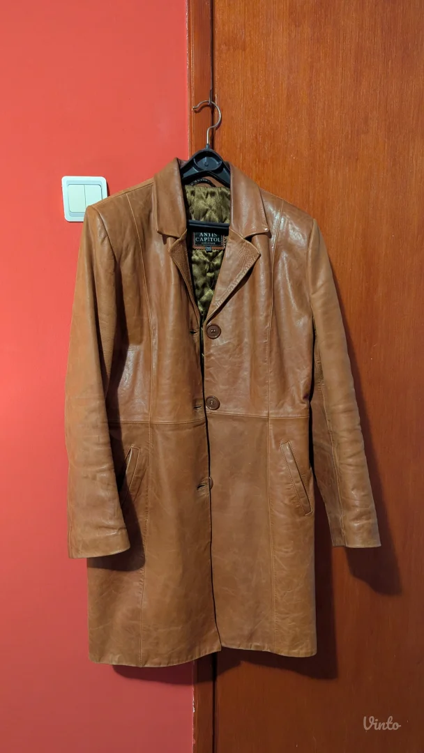 Vintage Kožni Kaput - PRELEP (dimenzije u opisu)