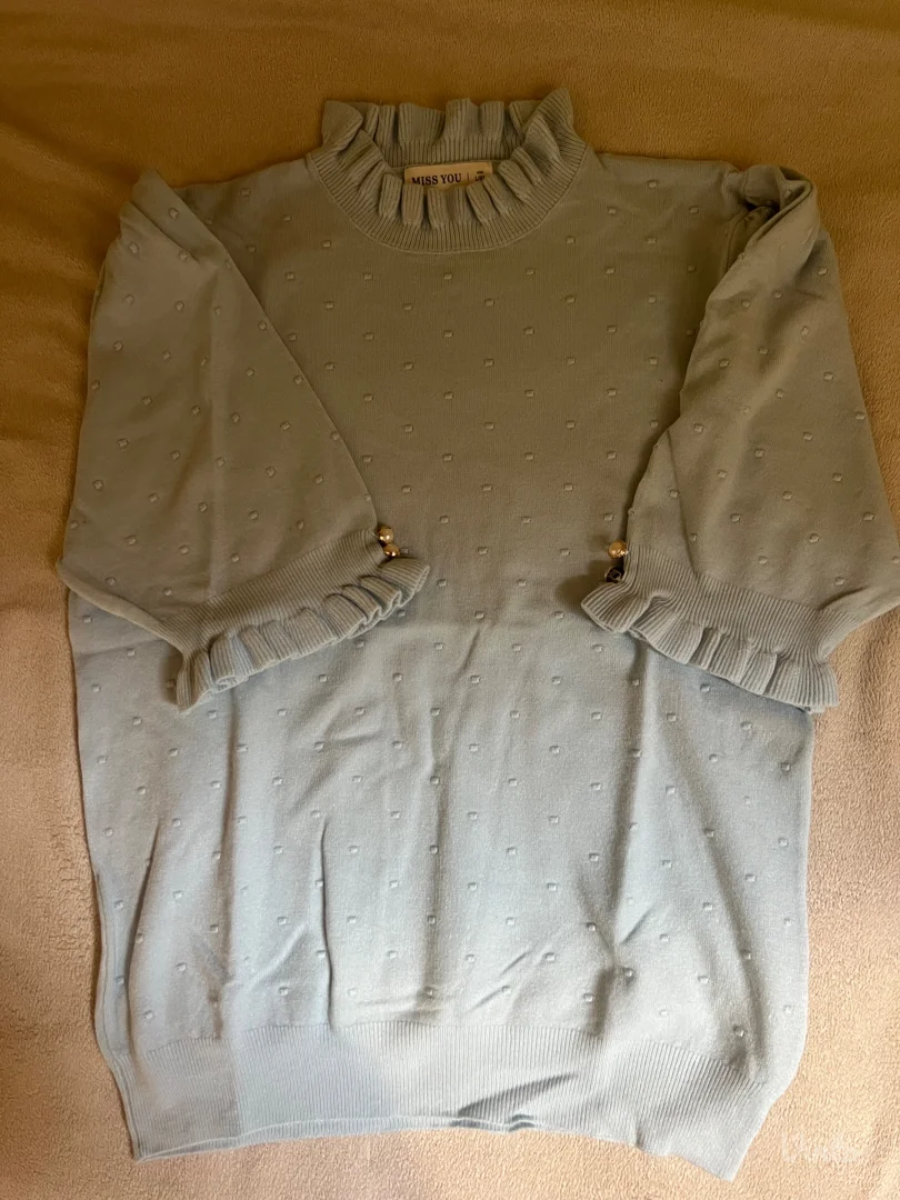 Bebi plava elegantna bluza na kratke rukave