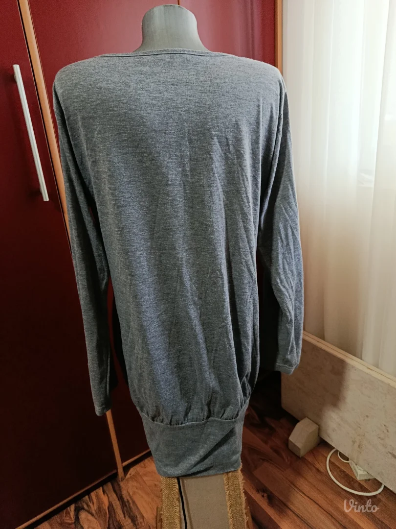 Siva tunika, M-L vel, pamuk