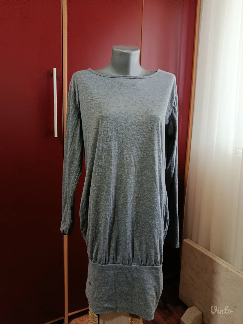 Siva tunika, M-L vel, pamuk