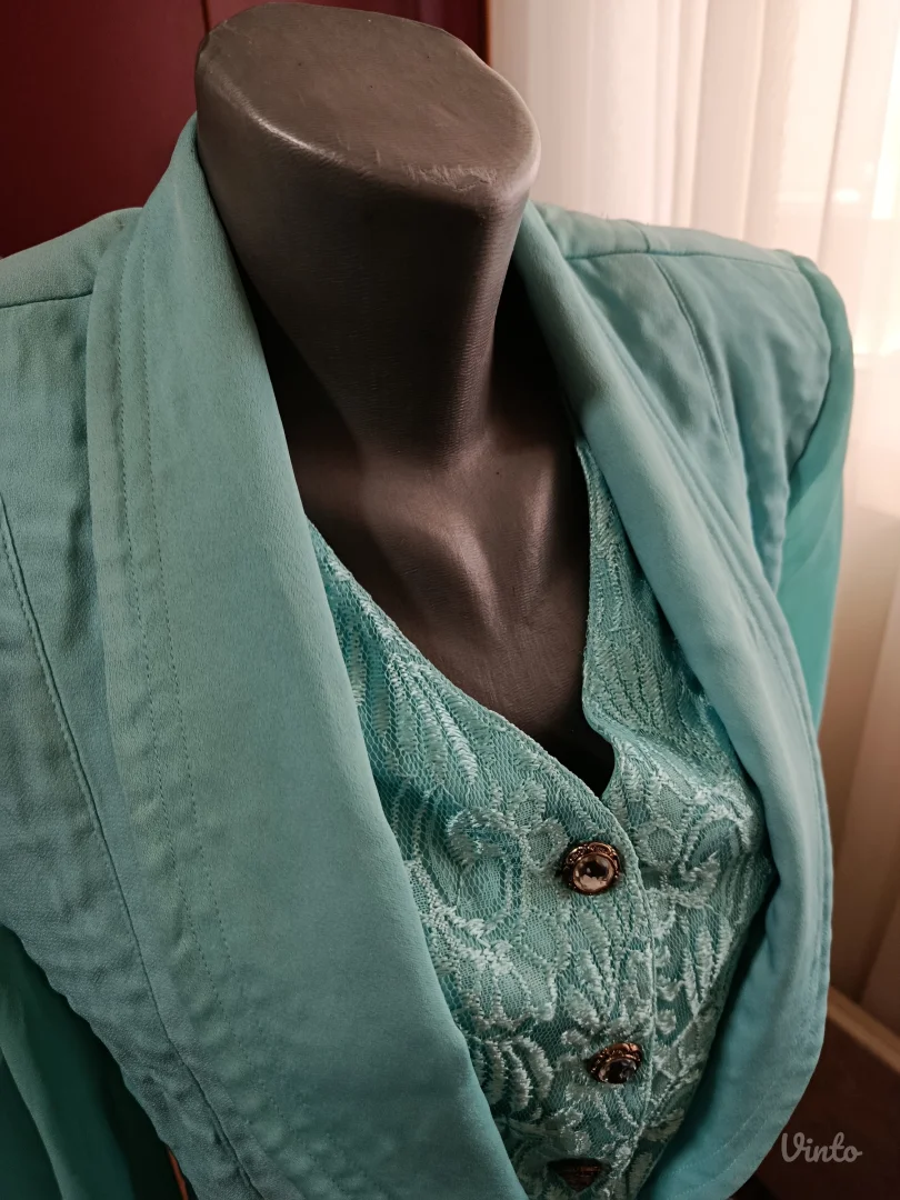Svečani tirkizno-zeleni sako, L vel