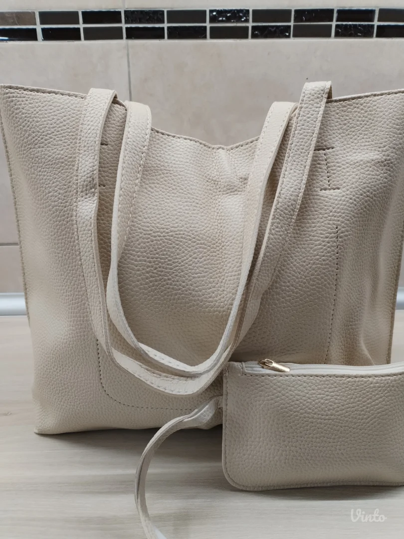 Casual beige classic torba, NOVO