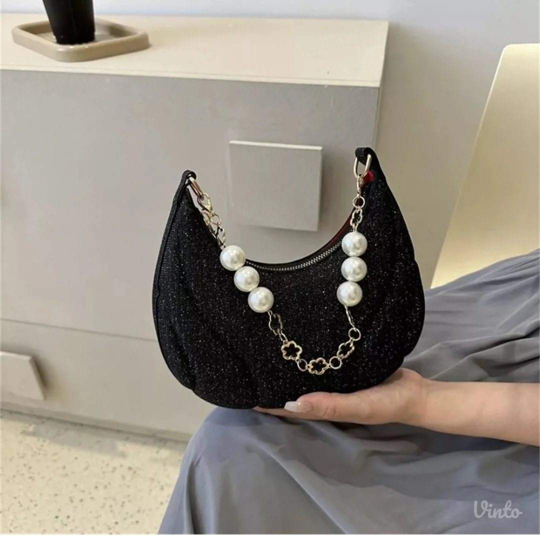Sparkling faux pearls torba, NOVO