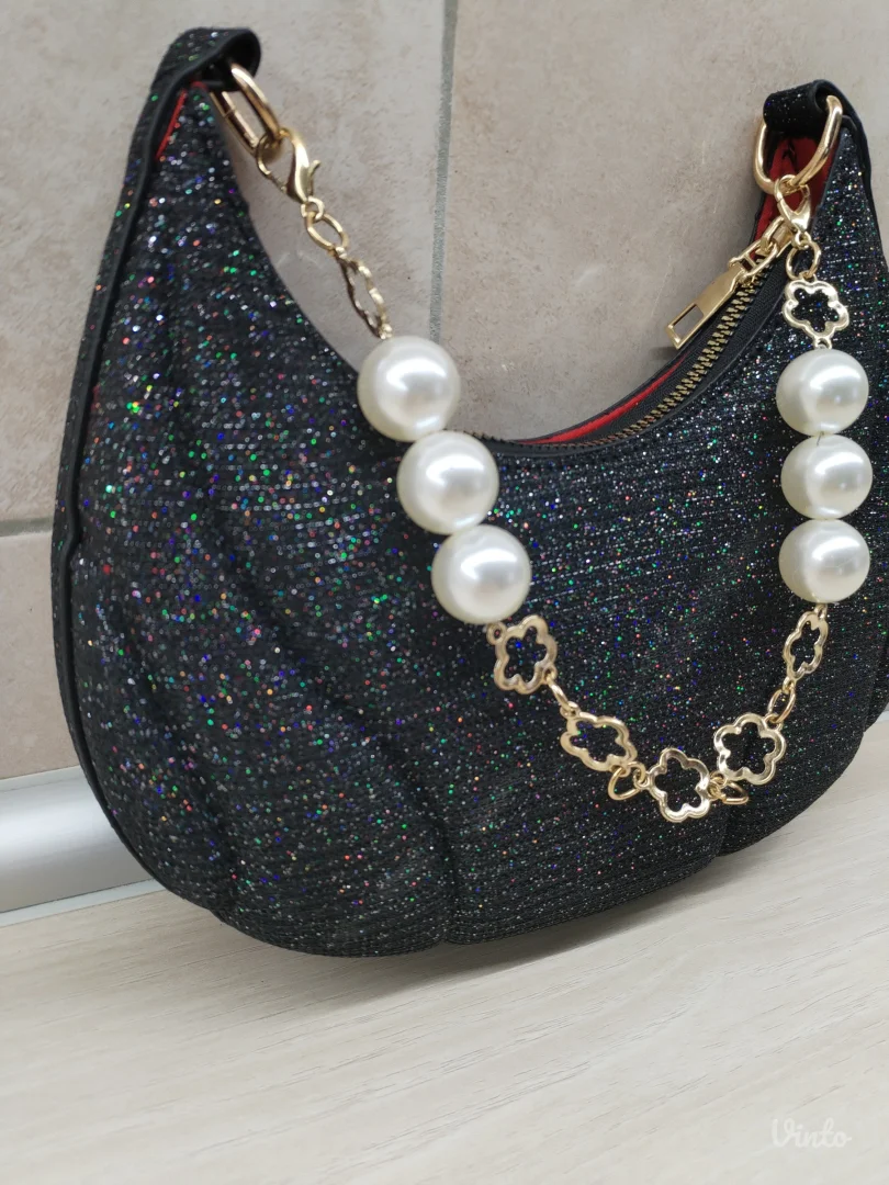 Sparkling faux pearls torba, NOVO