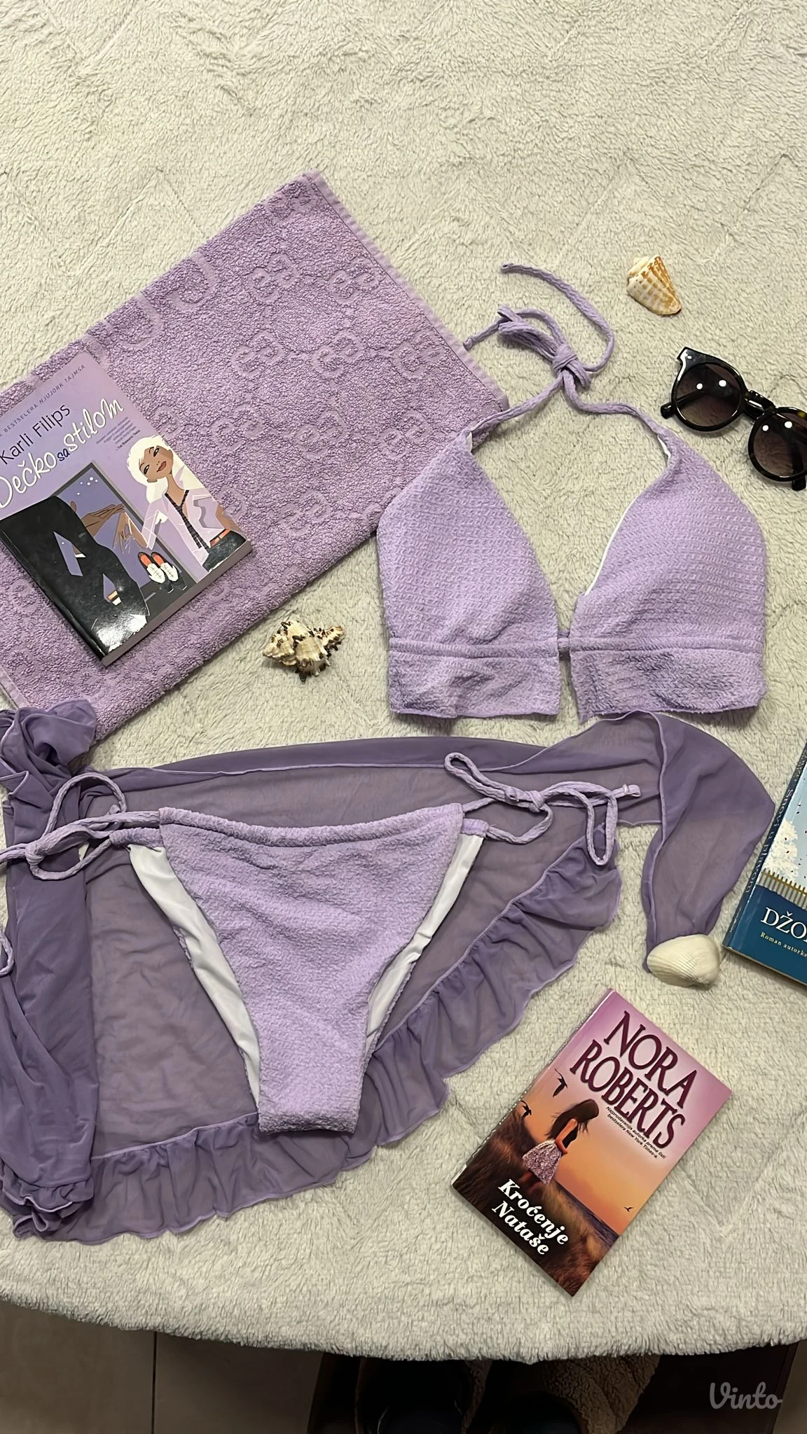 Shein dvodelni kupaći + marama, M-L, NOVO