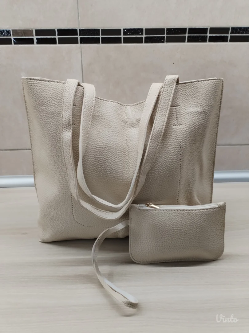 Casual beige classic torba, NOVO