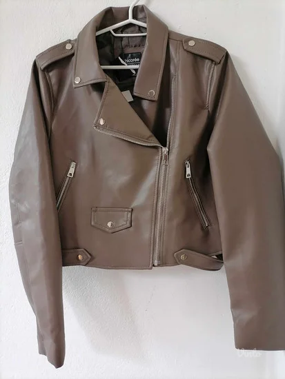 Braon/krem jakna od eko koze nova sa etiketom