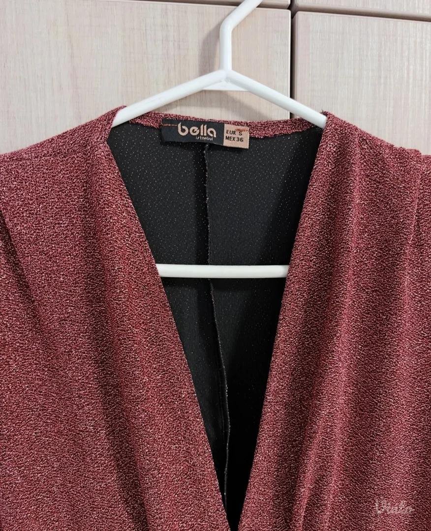 Bordo crvena haljina sa karnerima