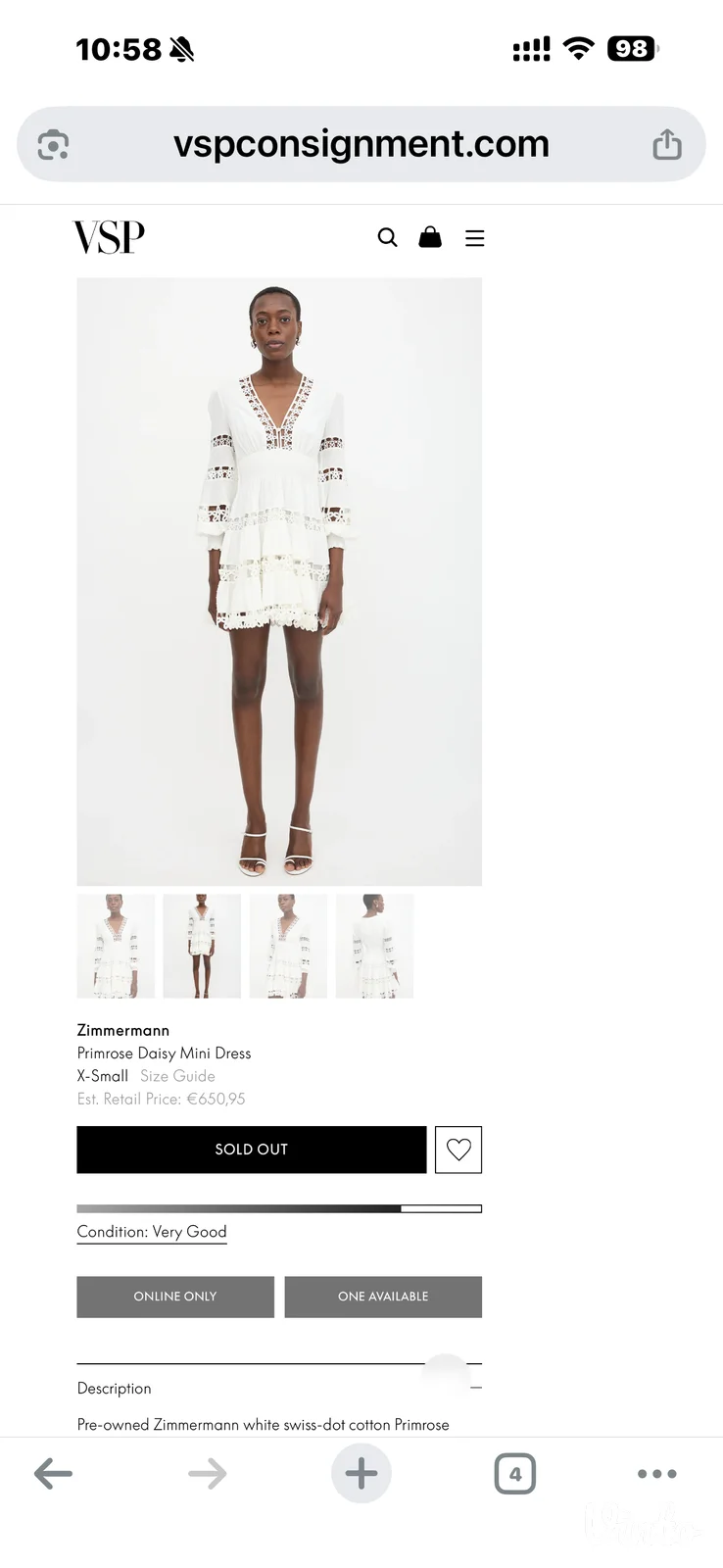 ZIMMERMANN haljina PRIMROSE DAISY original M/L