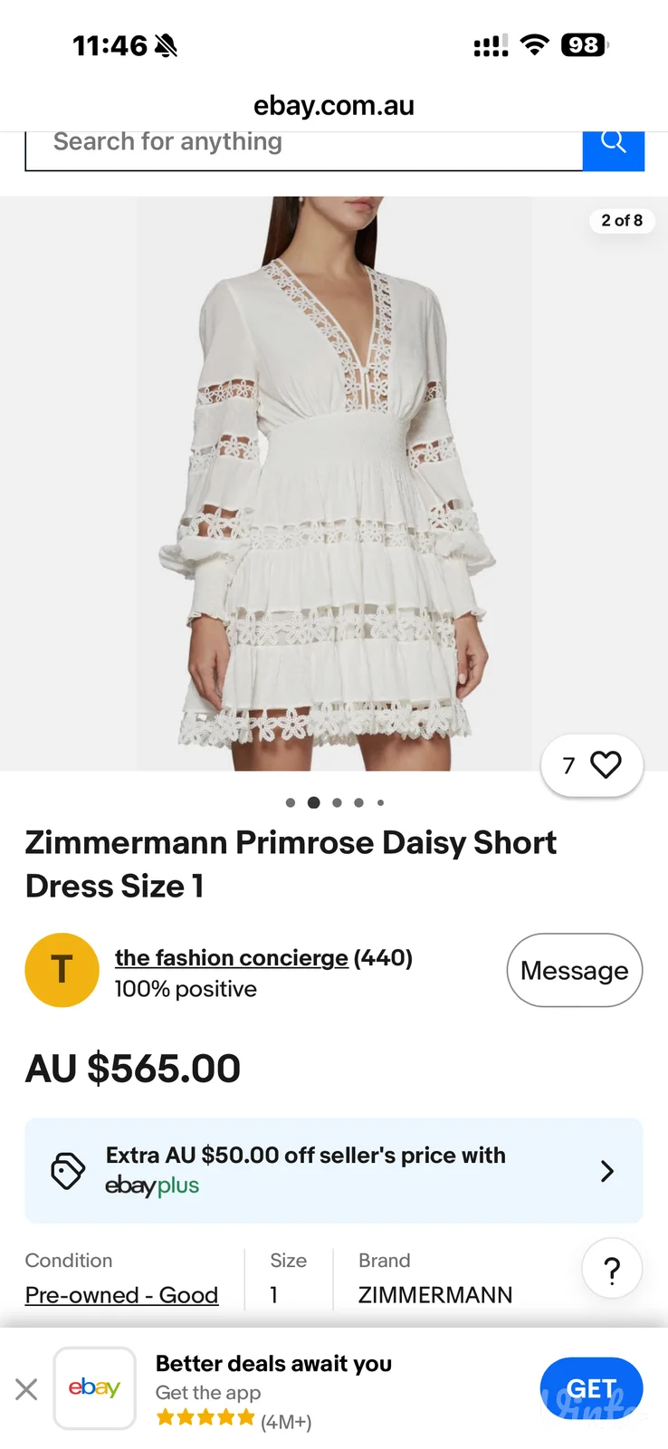 ZIMMERMANN haljina PRIMROSE DAISY original M/L