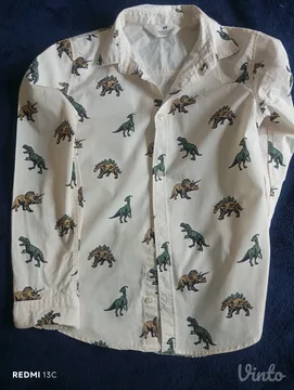 H&M košulja za dečake sa dinosaurusima br 140