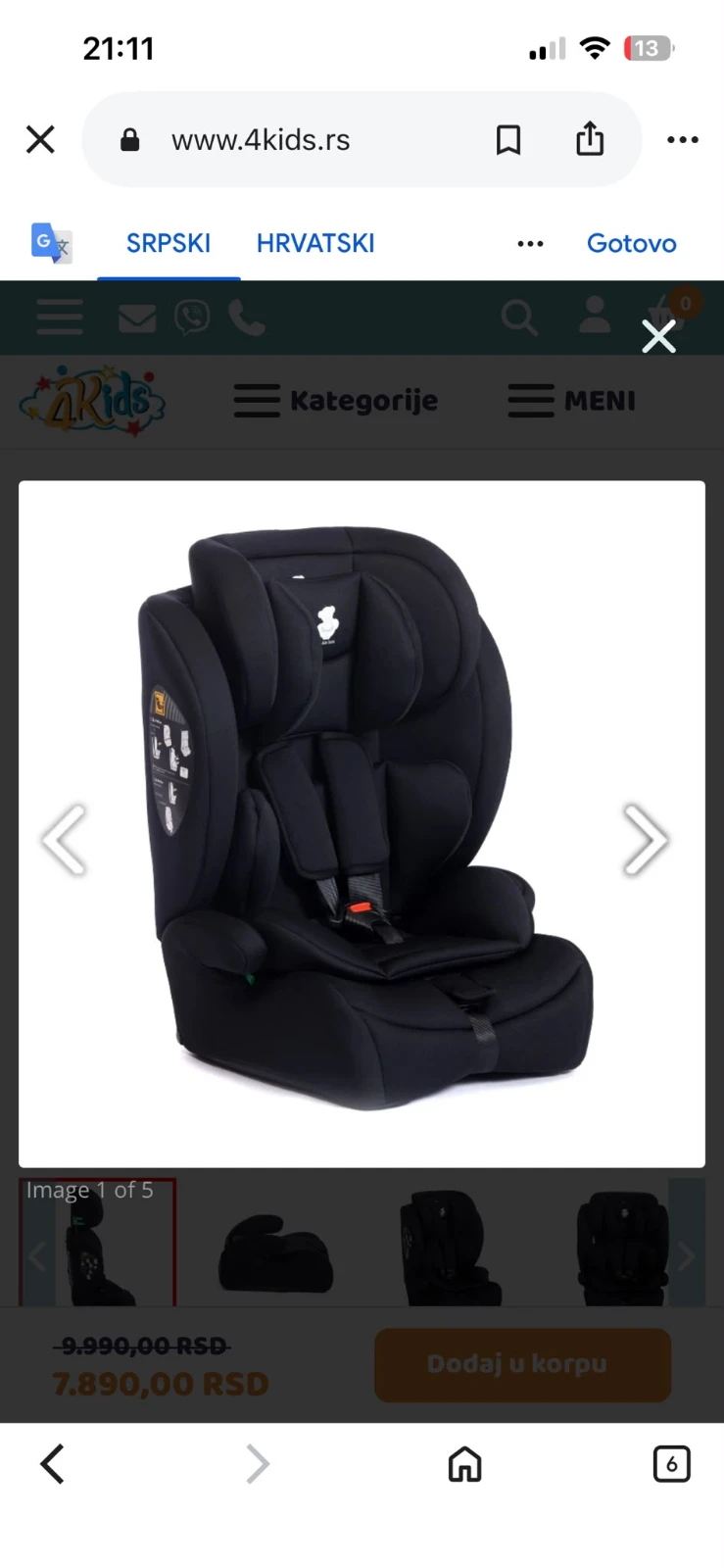 Auto sediste novo