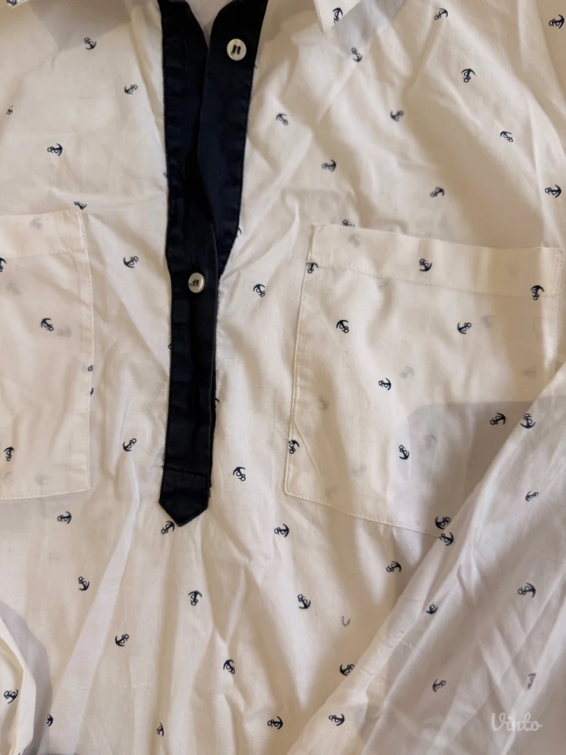 Zenska bela košulja sa teget sidrima M