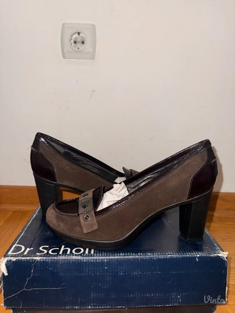 Braon kožne ženske cipele- Dr. Scholl