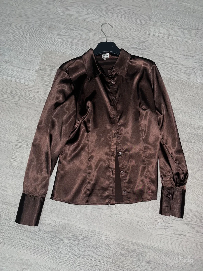 Braon svilena košulja