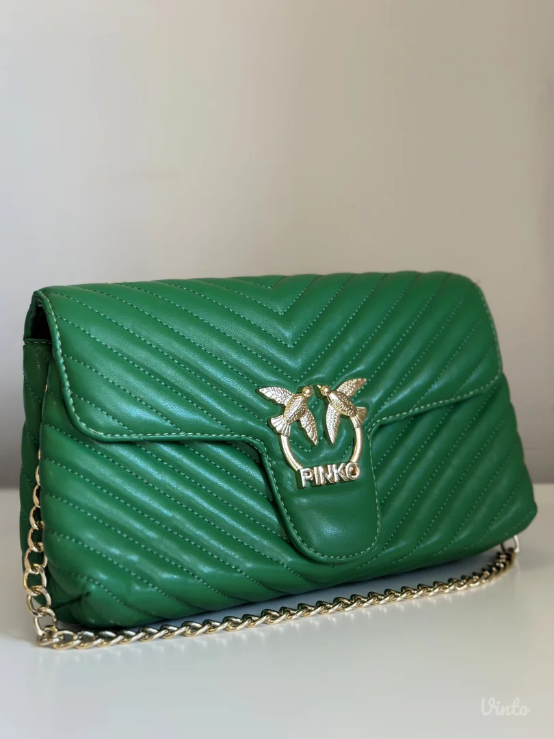 PINKO - Zelena torbica sa lancem