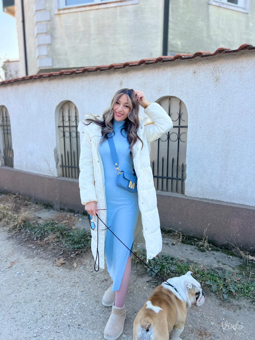 Plava trikotazna haljina