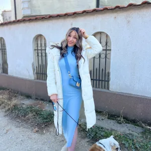 Plava trikotazna haljina