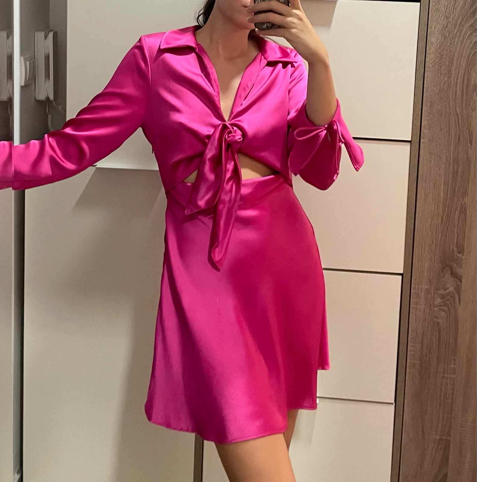 Zara satenska haljina, XS