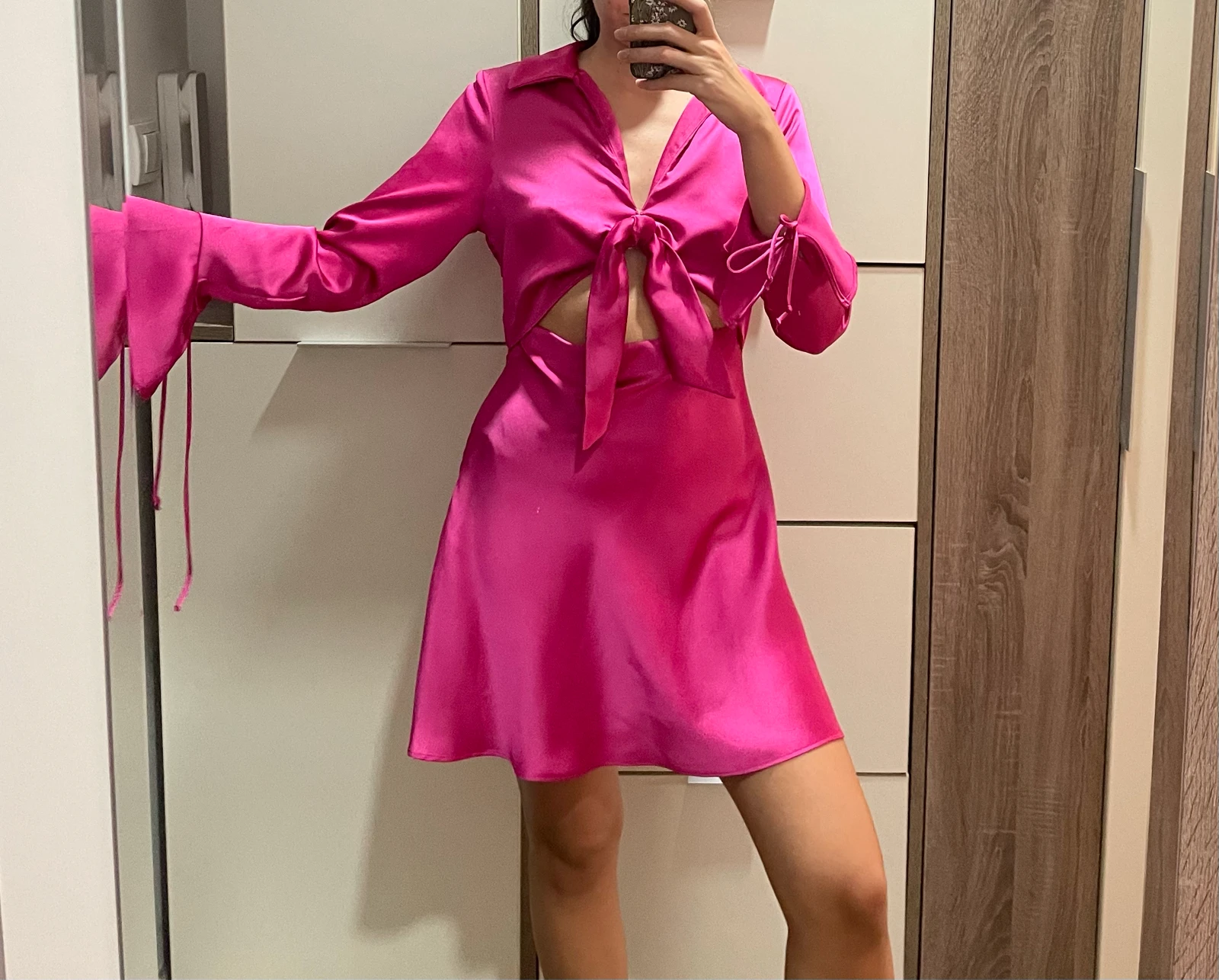 Zara satenska haljina, XS
