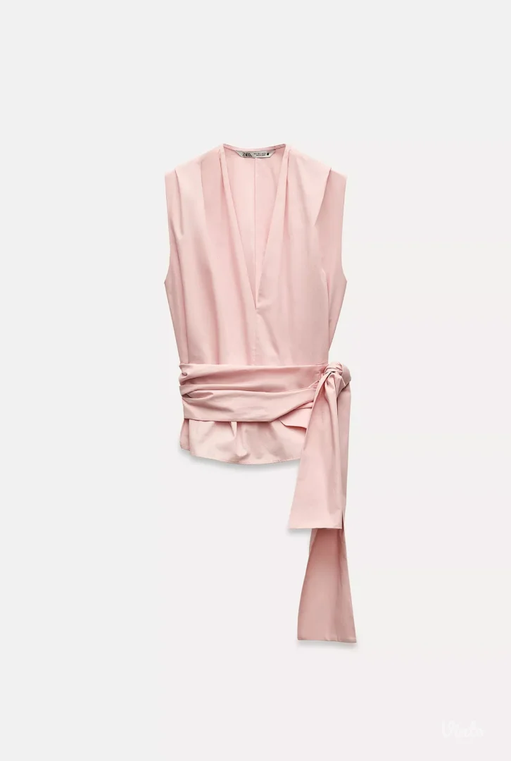 Zara - pamučna roze bluza
