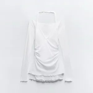 Zara - pamučna bea bluza