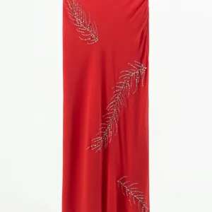 Zara - crvena suknja sa kristalima