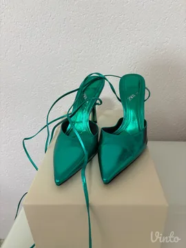 Zara metalik zelene štikle – broj 39