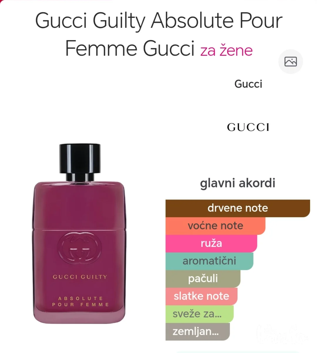 Gucci guilty ABSOLUTE pour femme edp dekant 5ml-10ml