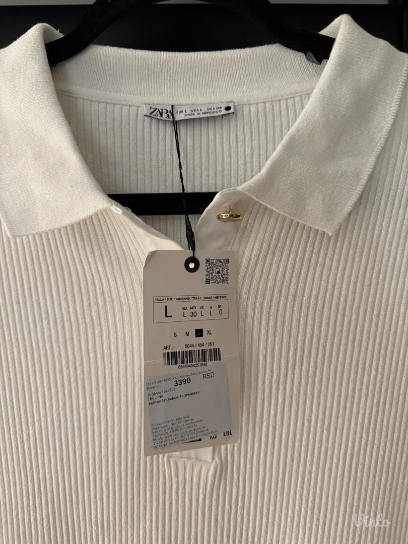 Zara Nova bela končana haljina, vel M