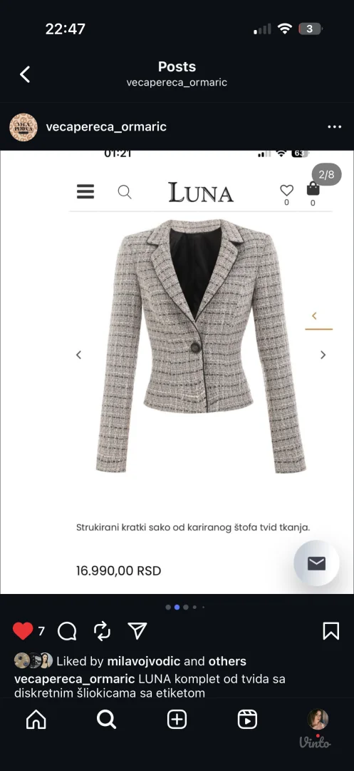 Luna NOVO set od tvida