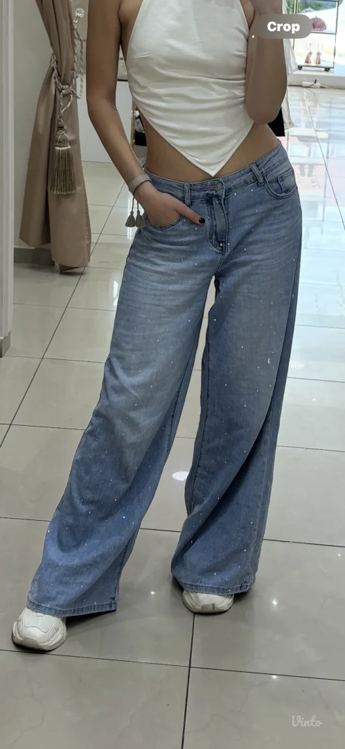 Široke farmerke sa cirkonima