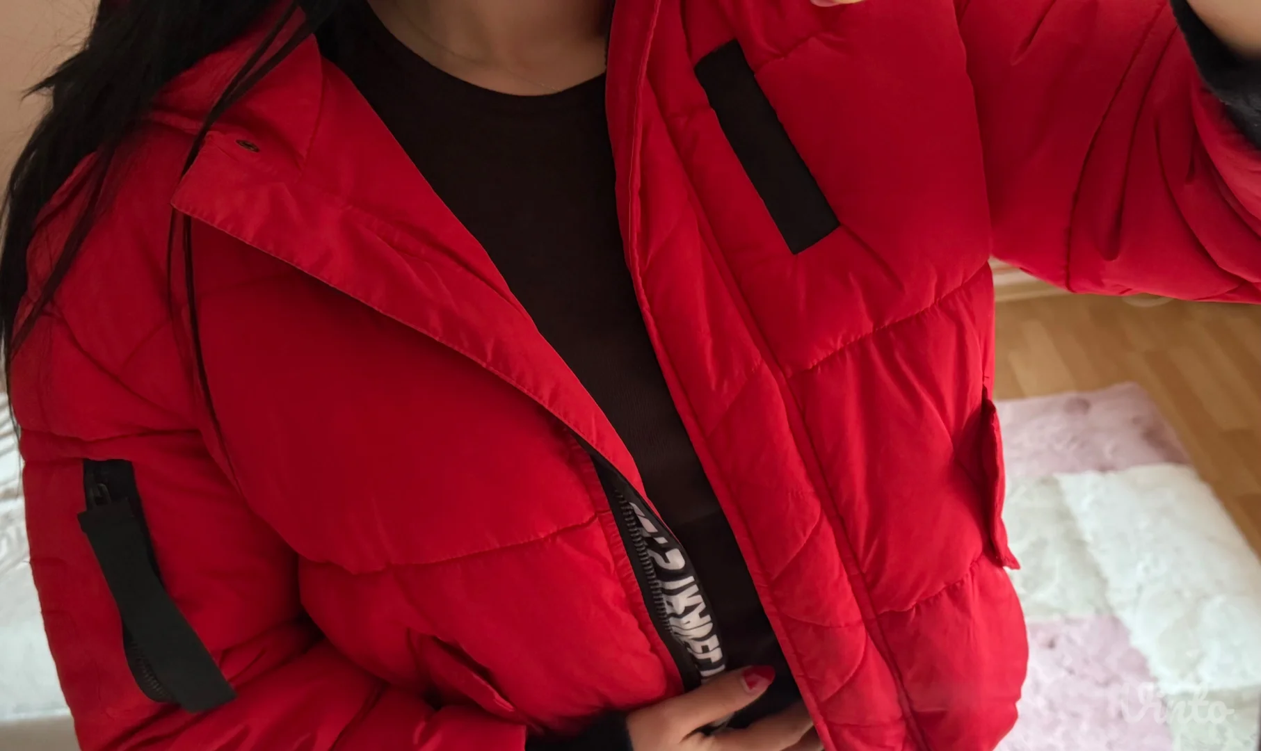 Crvena unikatna zimska jakna
