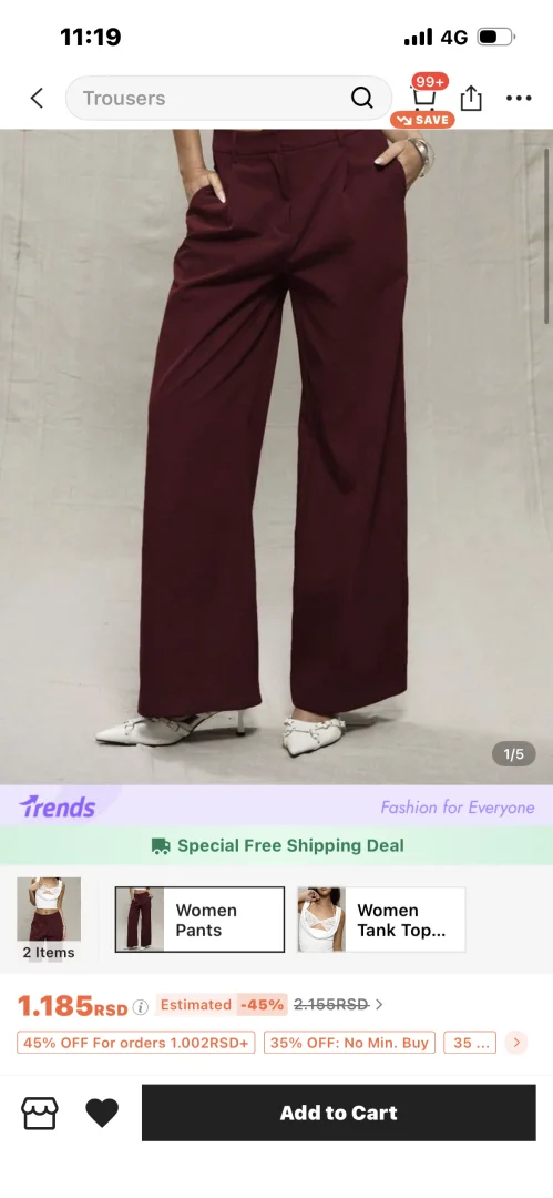 Musera Shein bordo pantalone 34 vel