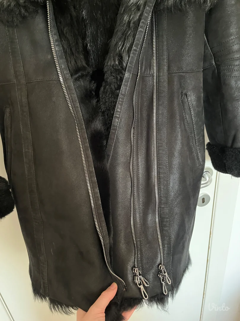 Crni monton - prava koža i krzno