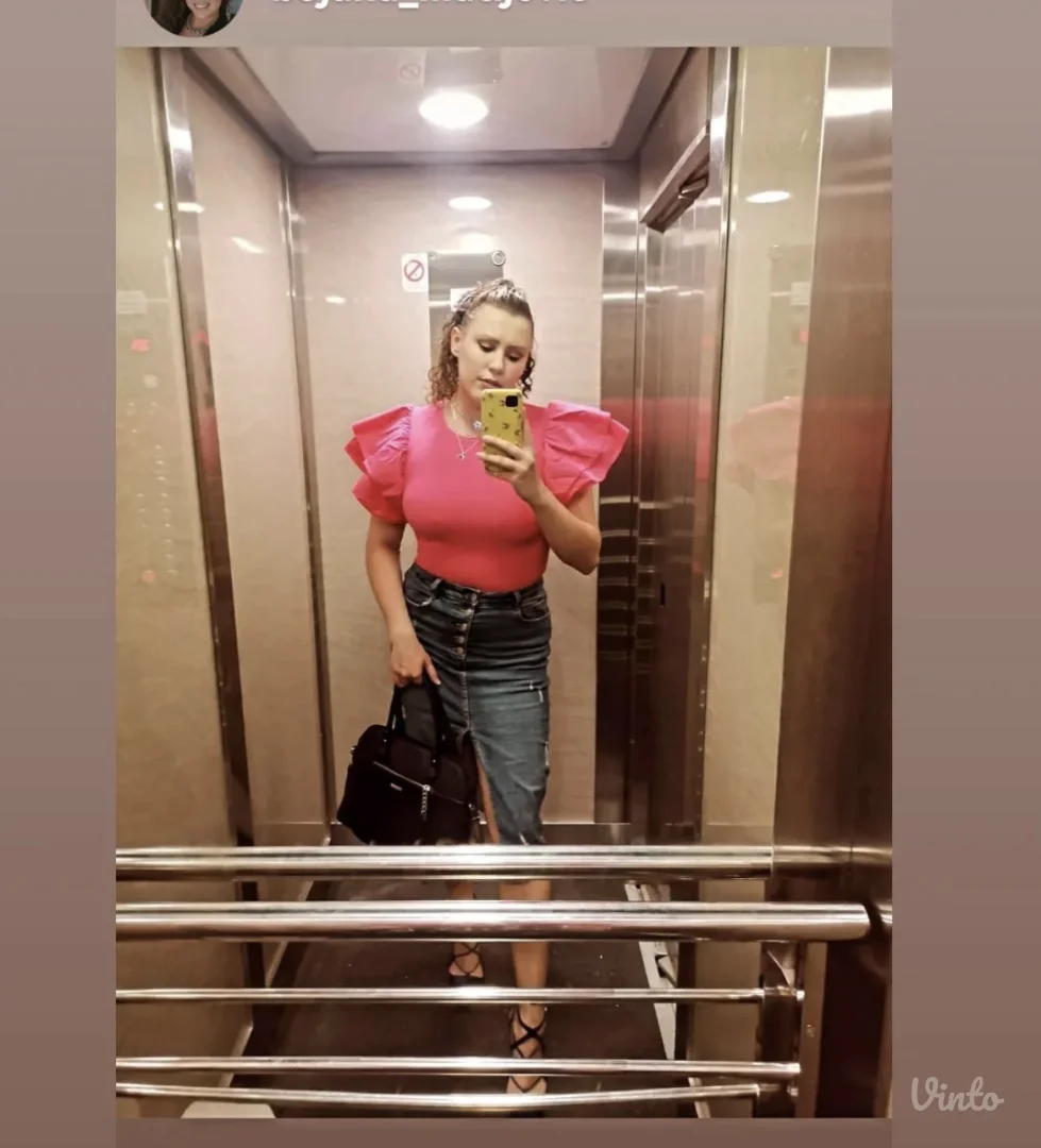 ZARA ciklama/pink bodi sa puf rukavima