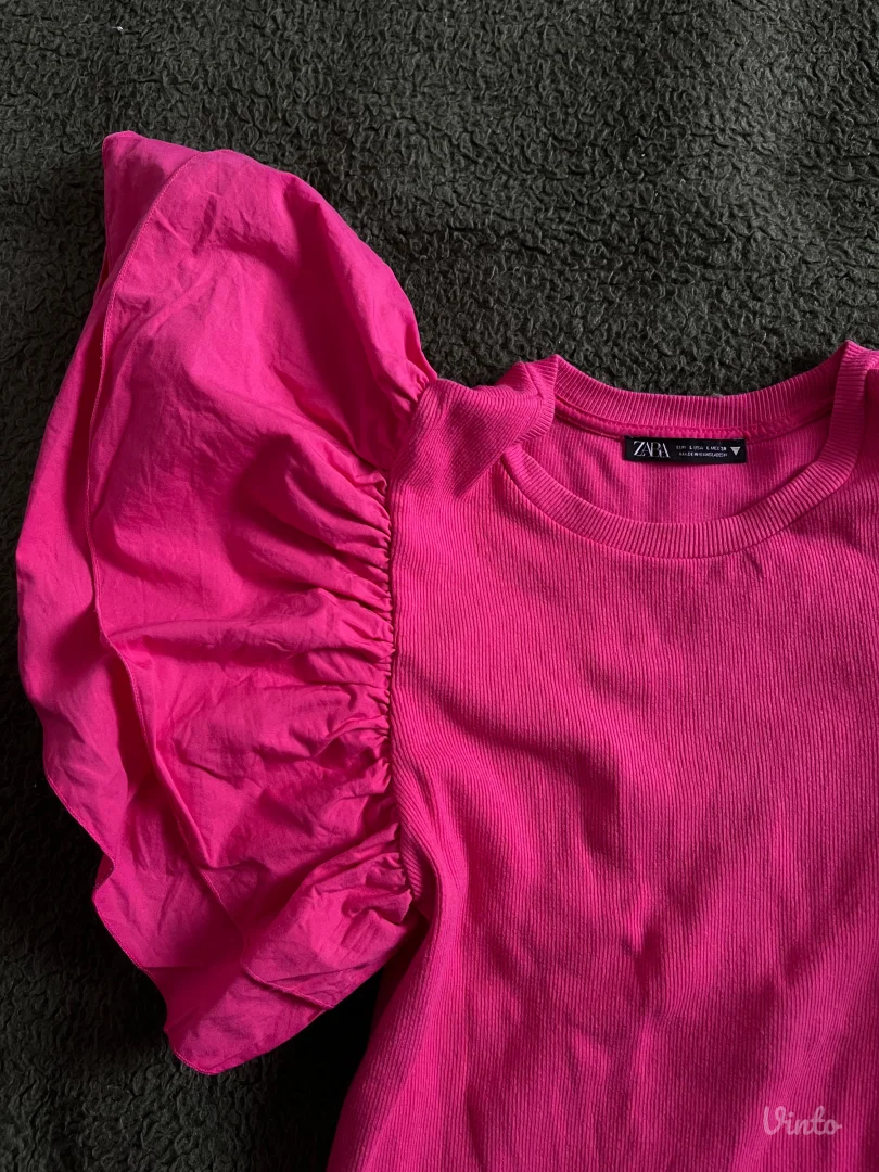 ZARA ciklama/pink bodi sa puf rukavima