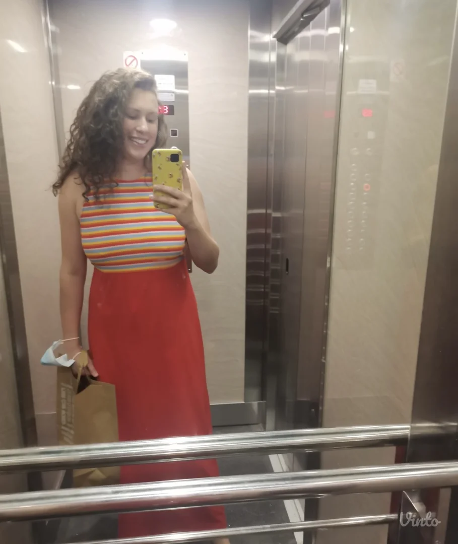 Letnja pamučna duga haljina - L