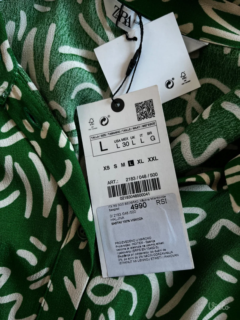 Zara strukirana haljina - nova sa etiketom L