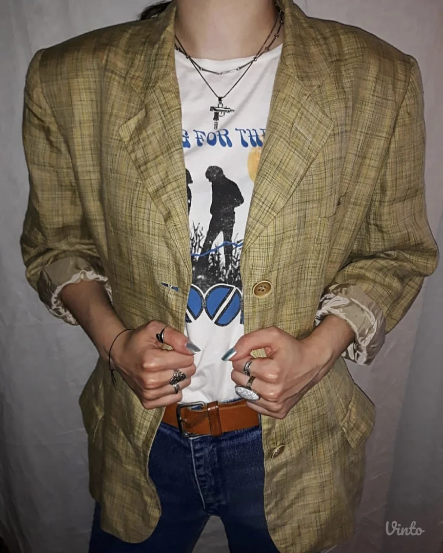 Vintage laneni blejzer